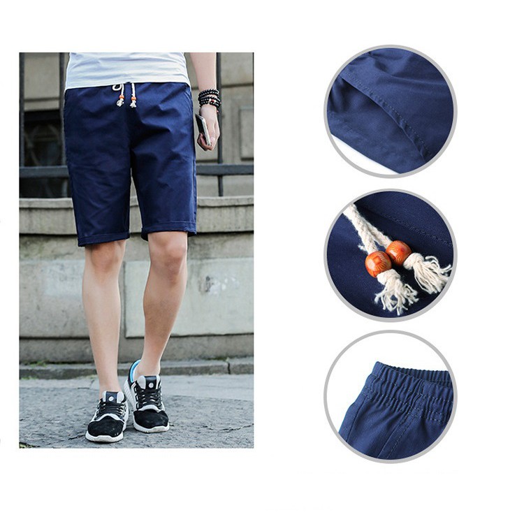 [SHOPEE] Quần Short nam Vải Kaki Thoáng mát (Vàng, đen, xanh lam)