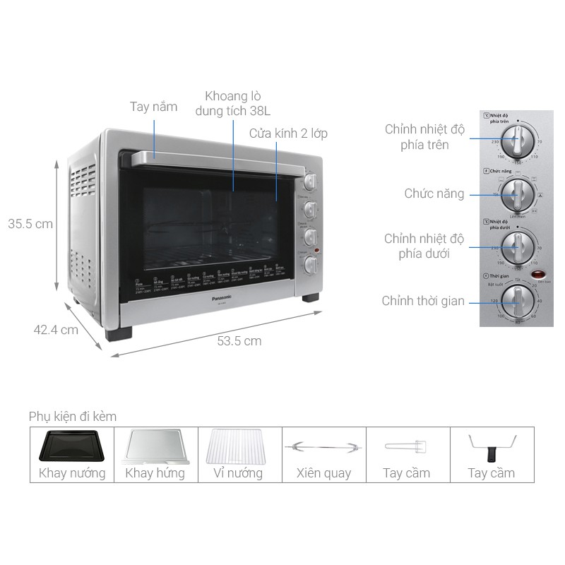 Lò nướng Panasonic NB-H3800SRA 38 lít