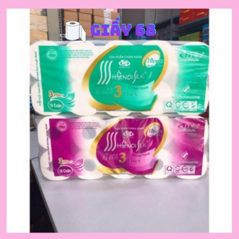 Giấy vệ sinh Hà Nội bịch 10 cuộn không lõi có lõi siêu dai