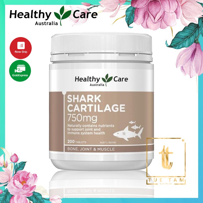 Sụn vi cá mập Healthy Care Shark Cartilage 750mg 200 viên, mẫu mới, date xa