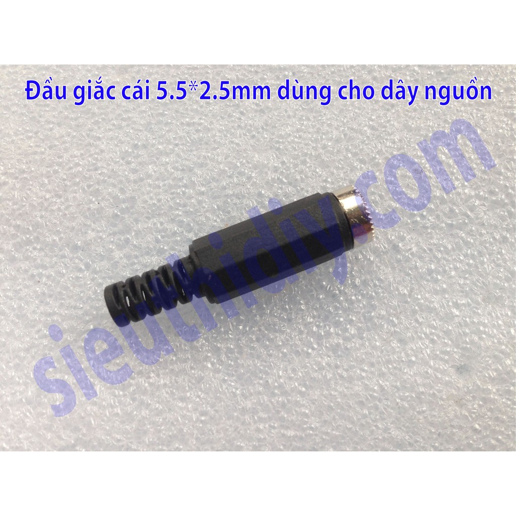 Giắc nguồn DC cái  5.5x2.1mm loại hàn dùng cho dây nguồn