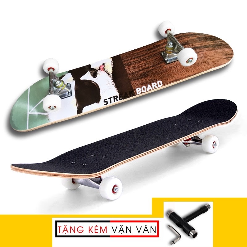 Ván trượt mặt nhám patin Keen Store bánh cao su skateboard gỗ phong