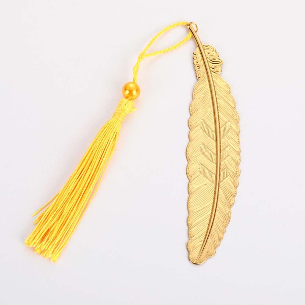 Kẹp Đánh Dấu Trang Sách Hình Lông Vũ Bằng Kim Loại Kiểu Vintage Sáng Tạo