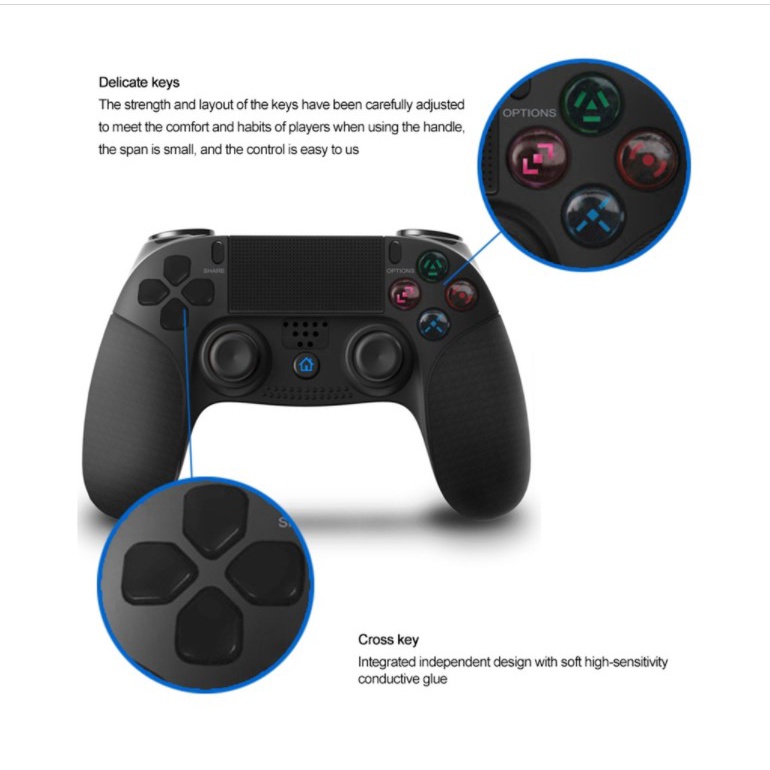 Tay cầm chơi game không dây Dualshock 4 PS4 có chế độ rung tiện lợi dành cho máy tính PS3 PS4