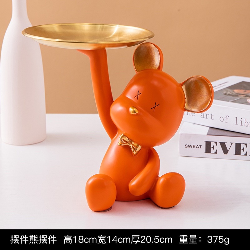 Khay Đựng Trang Sức/chìa khoá Hình Chú Gấu Dễ Thương Để Bàn Trang Trí Nhà Cửa - SHIN STORE