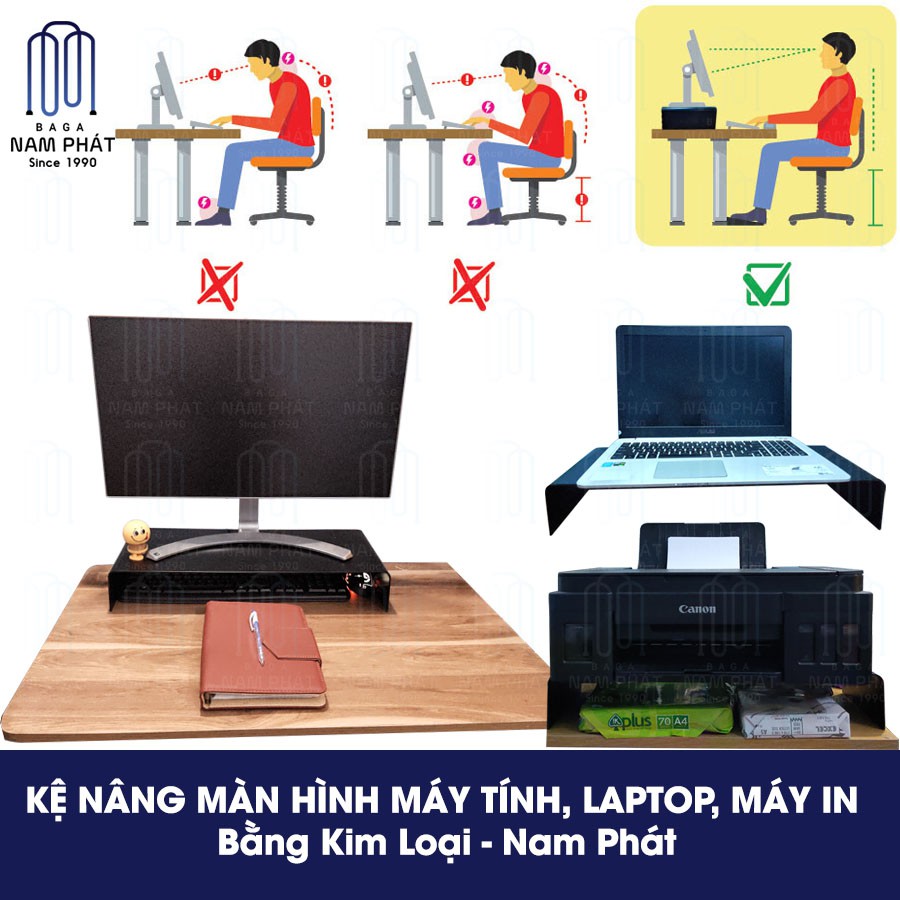 Kệ nâng màn hình máy tính, máy in, laptop đa năng Nam Phát Mẫu Mới