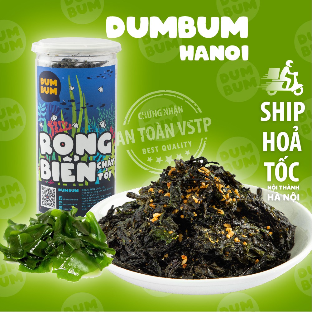 Rong biển cháy tỏi 150g DumBum, đồ ăn vặt Hà Nội, vừa ngon vừa rẻ