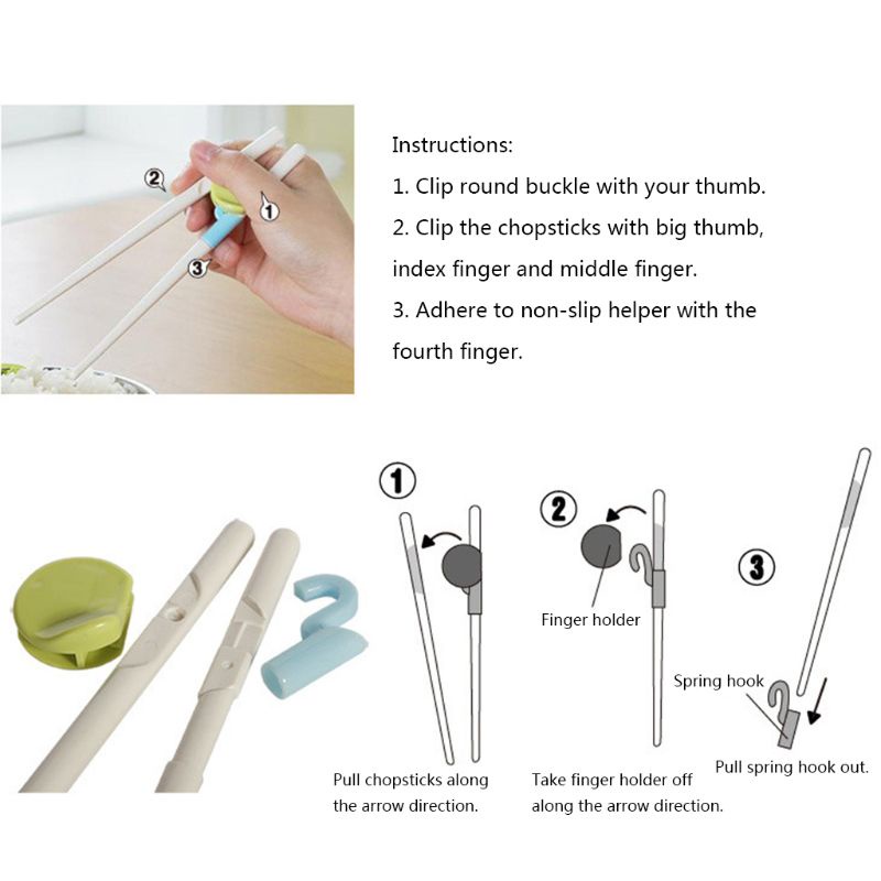 Đôi đũa tập ăn bằng nhựa ABS + silicone an toàn không độc hại cho bé