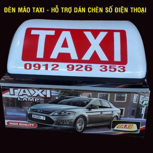 Đèn mào taxi 29x10x13cm hỗ trợ dán số điện thoại