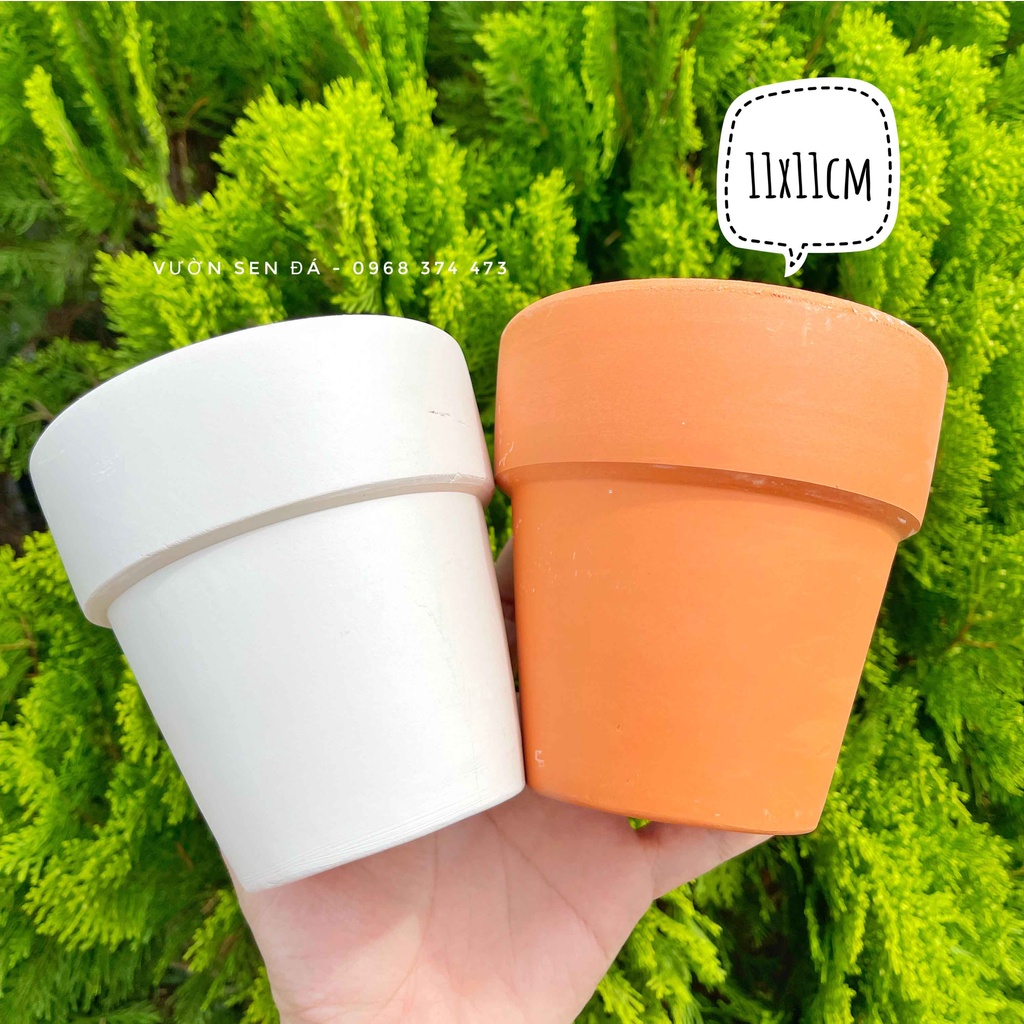Chậu đất nung 11x11cm - Chậu trồng sen đá