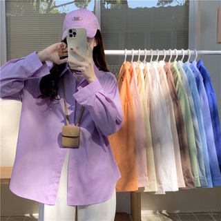 Áo sơ mi nữ dài tay cổ bẻ thời trang hàn