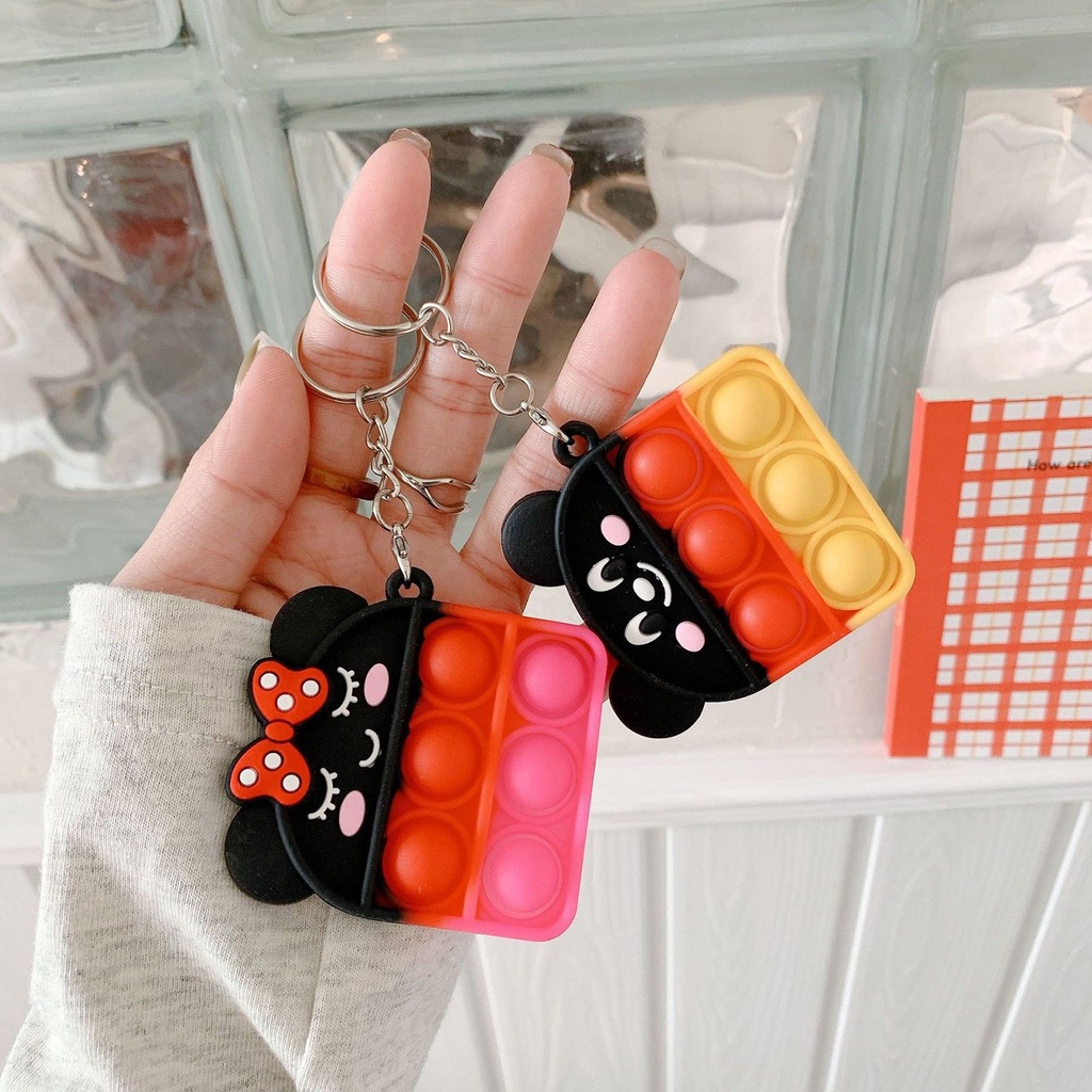 Móc khóa đồ chơi hình chuột Mickey mini dễ thương giúp giảm căng thẳng