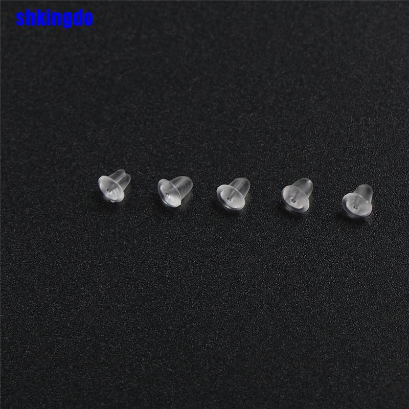 Set 100 nút bịt bông tai bằng cao su hình viên đạn diy