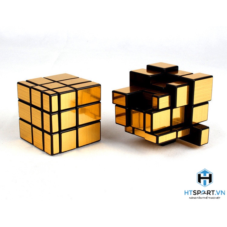 RuBik Tráng Gương Vàng, Rubik Mirror 3x3 Khối Lập Phương Ma Thuật Viền Đen - Gold