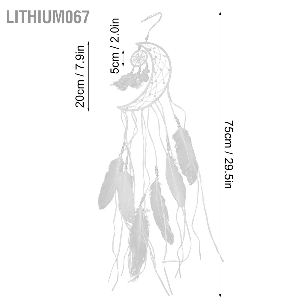 Lithium067 Dream Catchers Hand Made Moon Appearance Mặt dây Dreamcatcher cho xe hơi Đồ trang trí nhà văn phòng Quà tặng