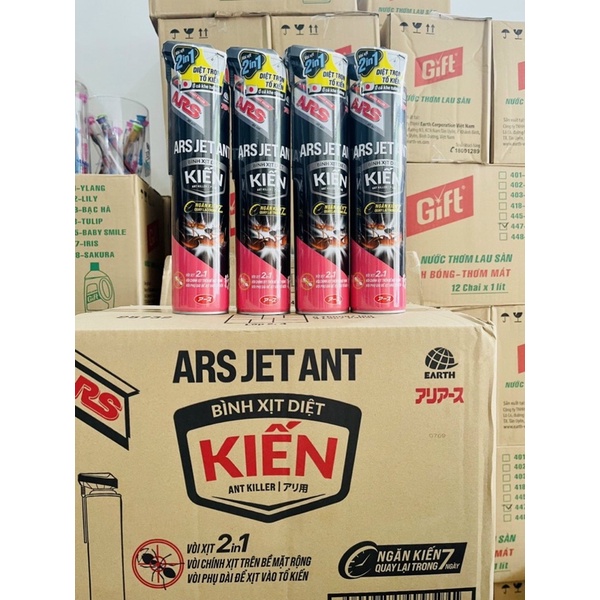 Bình xịt diệt Kiến ARS Jet Ant Hương Hoa Anh Đào 500ml Ngăn kiến quay trở lại diệt tận ổ kiến vòi xịt nhỏ NHẬP KHẨU NHẬT