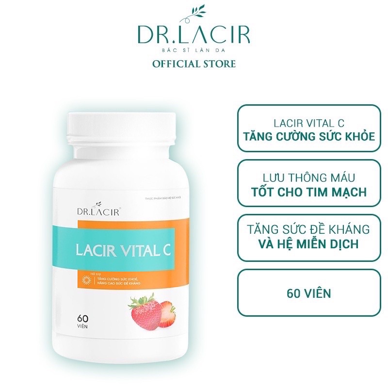 Vitamin C Lacir Vital C Drlacir,Hộp 60 viên,Giúp nâng cao sức đề kháng,tăng cường sức khỏe