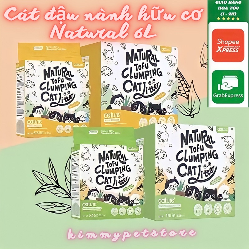 [Mã PET50 giảm 10% - tối đa 50K đơn 250K] Cát vệ sinh đậu nành cho mèo - Cature 6L cao cấp siêu khử mùi và tiết kiệm