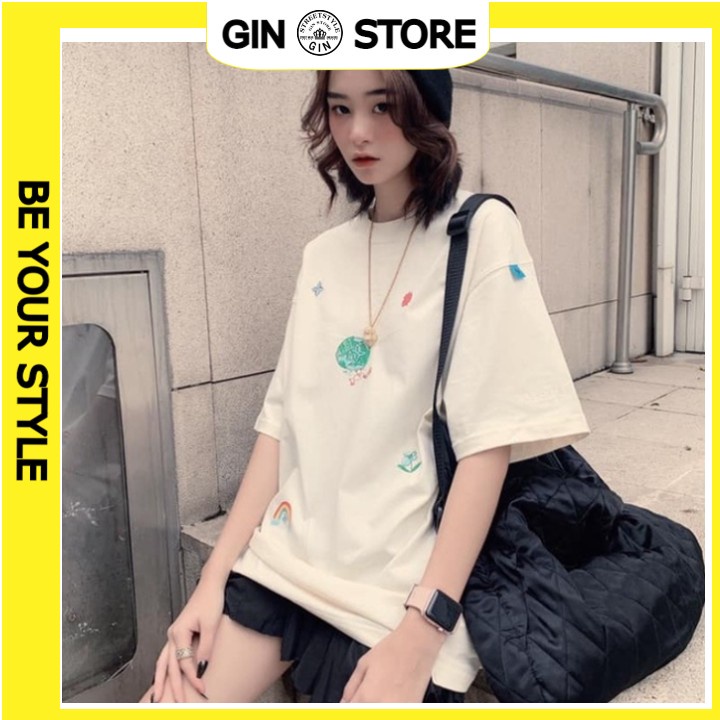 Áo thun local brand love you 300k special nam nữ , áo phông form rộng unisex , tee oversize màu kem - gin store