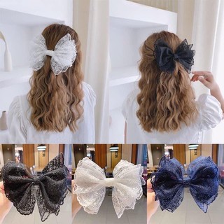 Kẹp tóc nơ ren tiểu thư