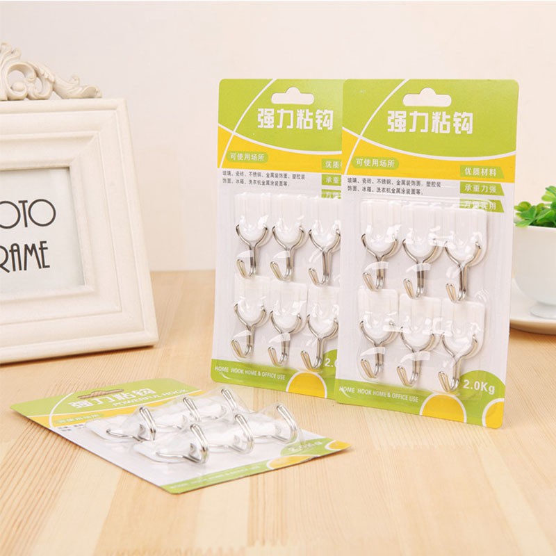Set 6 Móc Treo Đồ Dùng Dán Tường Tiện Lợi