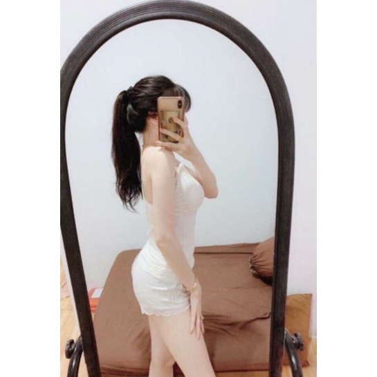 Sét bộ ngủ 2 dây phối ren sang chảnh cho mùa hè xinh tươi❣