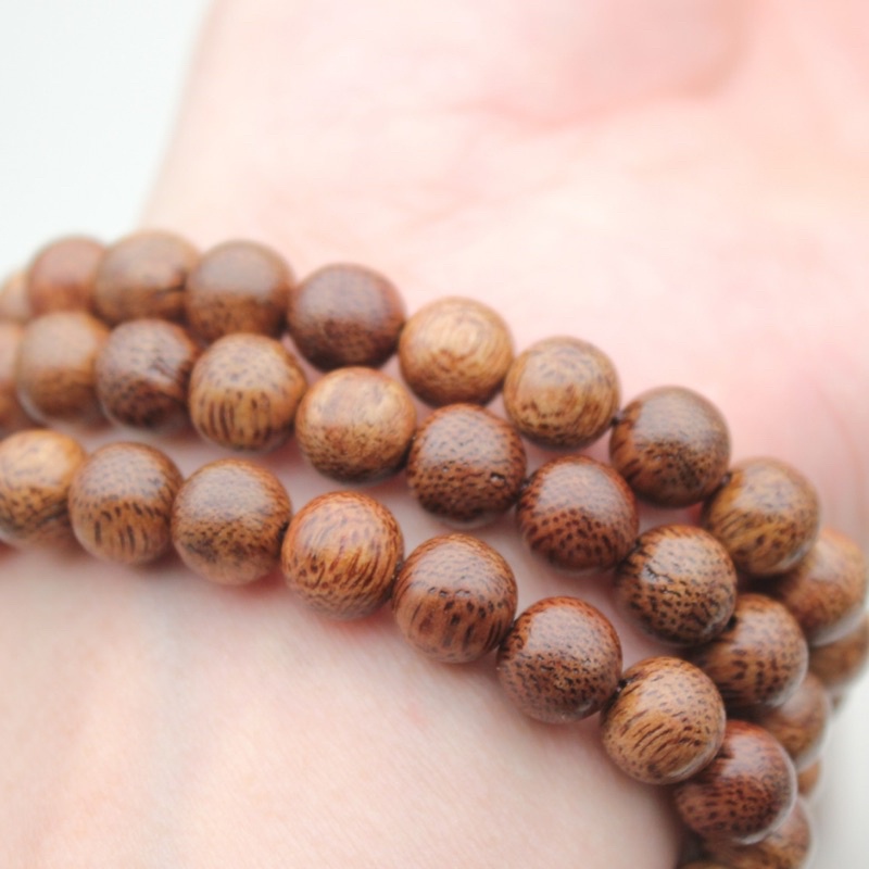 Vòng Tay Trầm Hương Mùi Thơm Tự Nhiên Chuỗi Tràng 108 Hạt Trầm Tốc - No Box