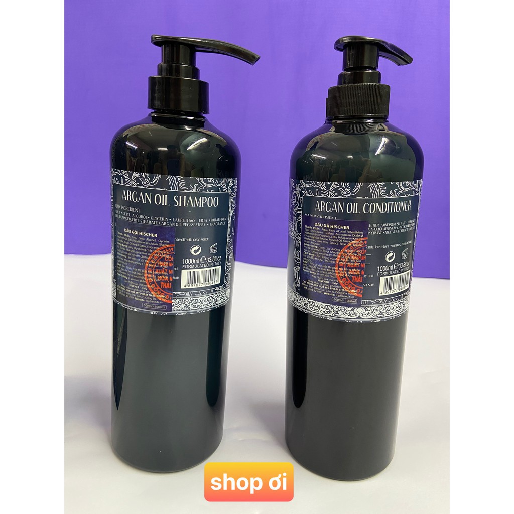 Bộ Dầu Gội - Xả Phục Hồi Hischer Argan Oil 1000ML