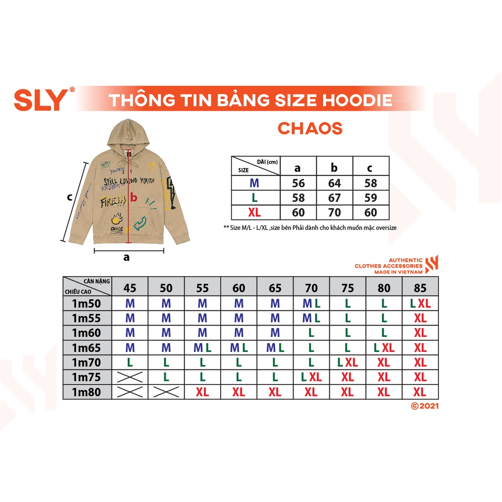 [Mã INCU50 giảm 50K đơn 150K] Áo Hoodie SLY Chaos màu Tan | BigBuy360 - bigbuy360.vn