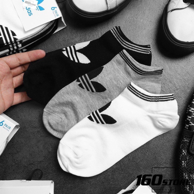 Combo 6 đôi tất cổ ngắn cho nam, nữ. Chất liệu cotton dày dặn thoáng khí, thích hợp đi với giày Sneaker hoặc giày tây