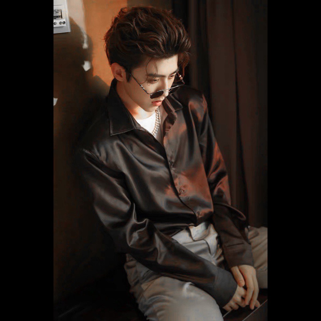 Sơ mi nam lụa Satin tay dài sang trọng, bóng bẩy - Premium Satin Shirt