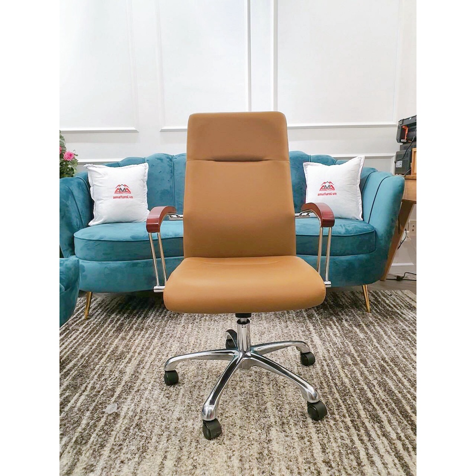 Ghế làm việc chân xoay chân nhôm không gỉ hàng nhập khẩu AMA-G711A