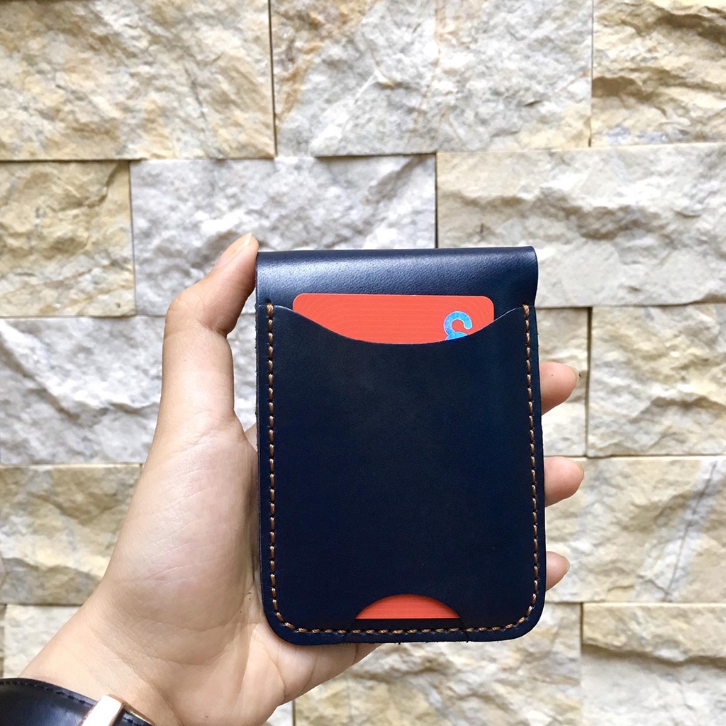 Ví Da Gerbera Handcrafted Mini Wallet HAVIAS - Xanh Navy