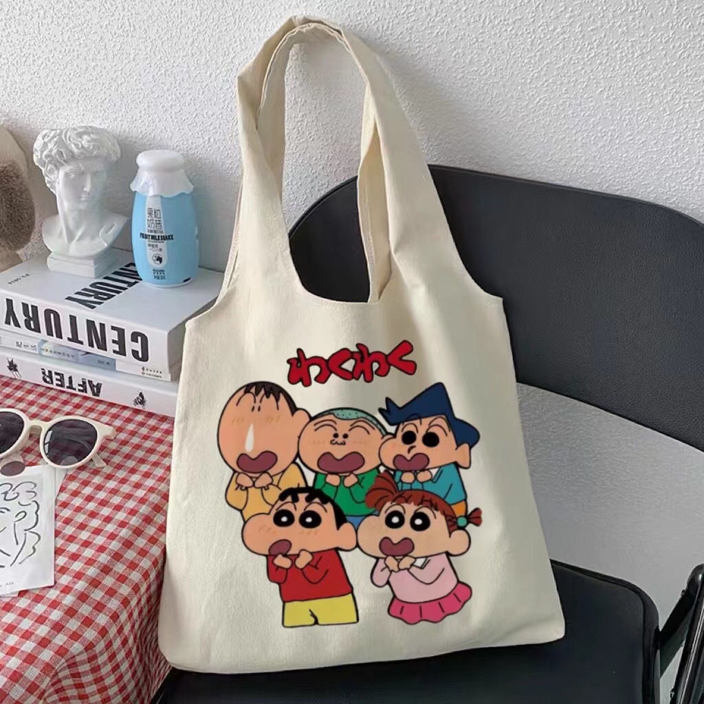 Túi vải canvas họa tiết cậu bé bút chì Shin dễ thương cho nữ