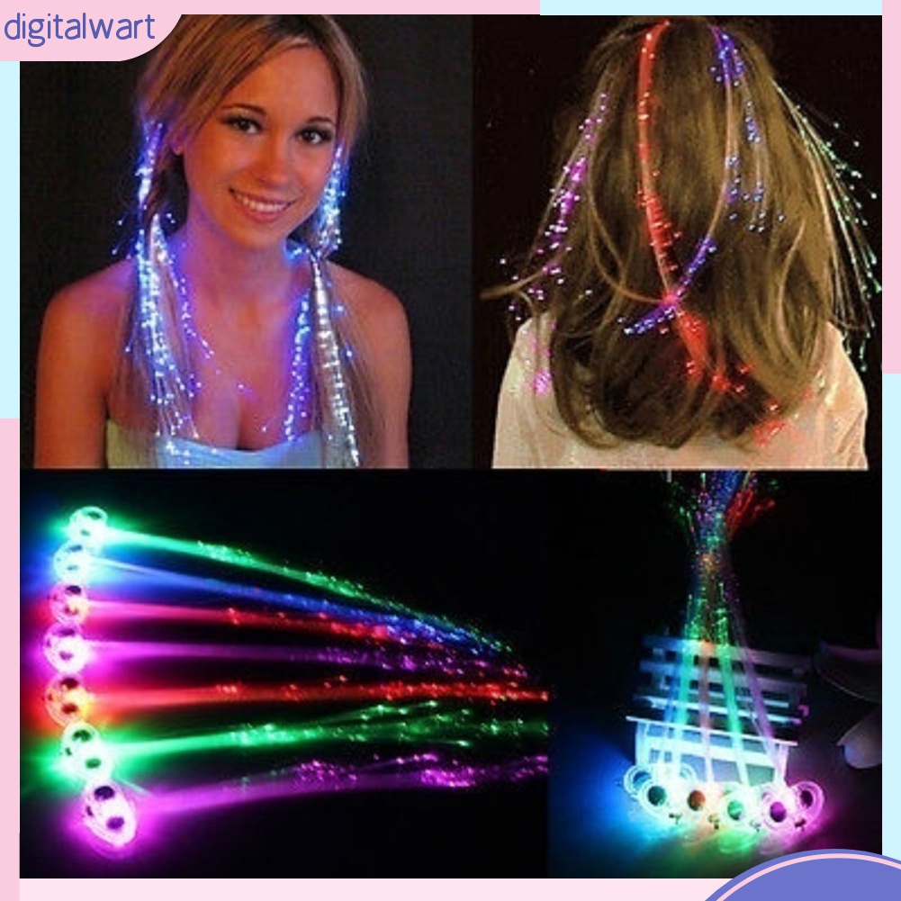 Gmz-kẹp Tóc Có Đèn LED Phát Sáng Bằng Sợi Quang Trang Trí Tiệc Halloween Quán Bar