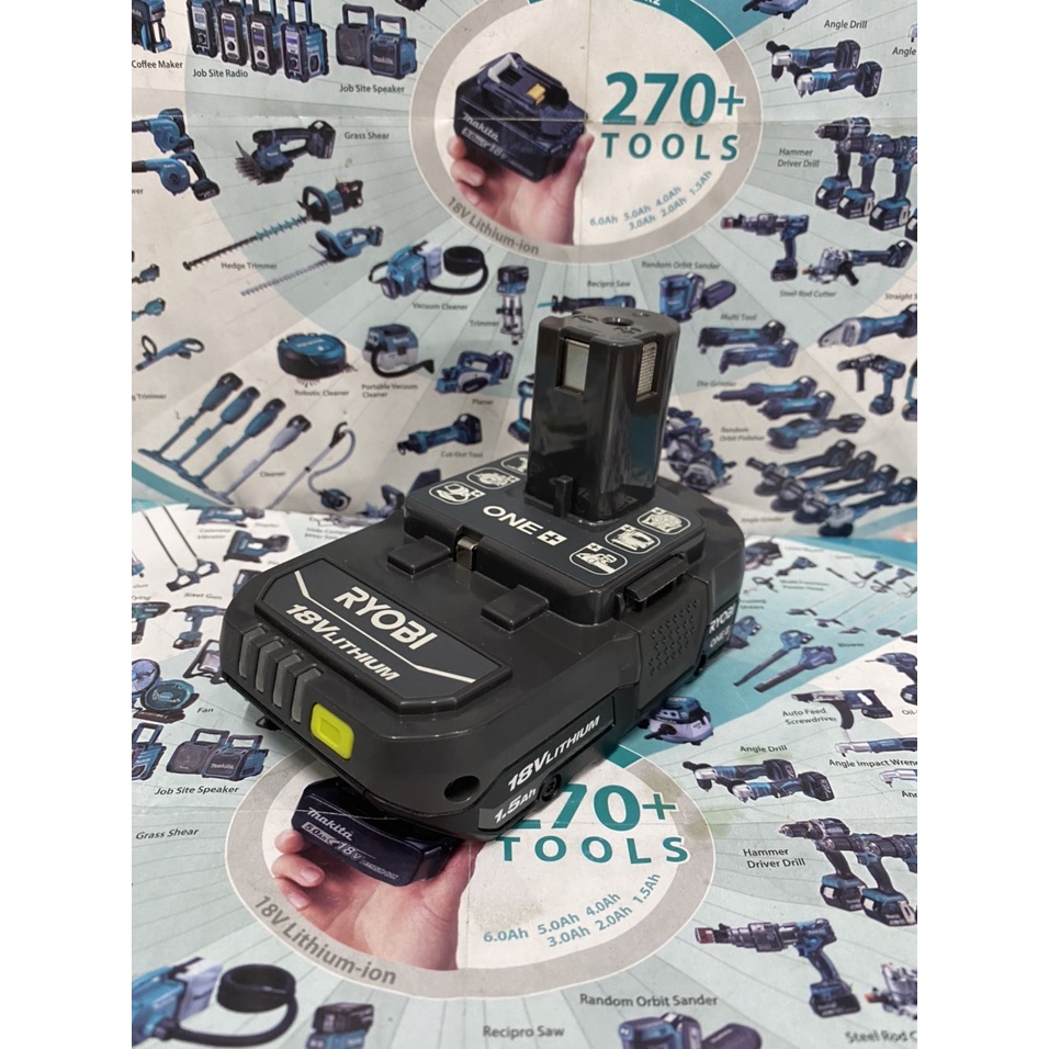 Pin Ryobi ONE + HP 18V 1.5Ah PBP002 và P189. BN.