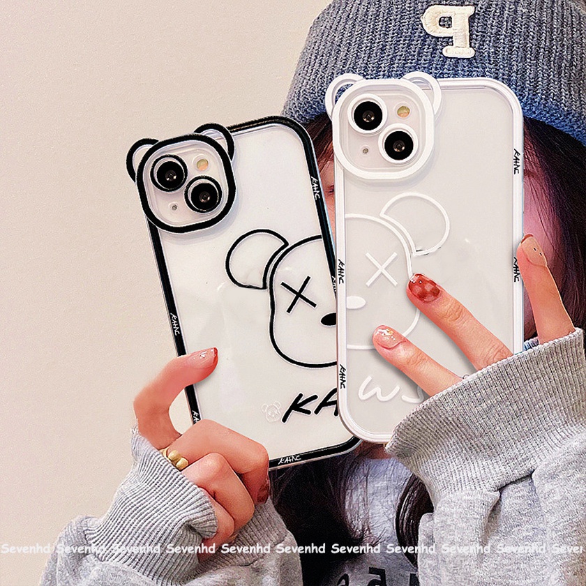 Ốp Điện Thoại Dẻo Họa Tiết Hoạt Hình Tai Gấu Dễ Thương Cho iPhone 14 13 12 11 Pro Max Xs Max Xr X 6 6s Plus