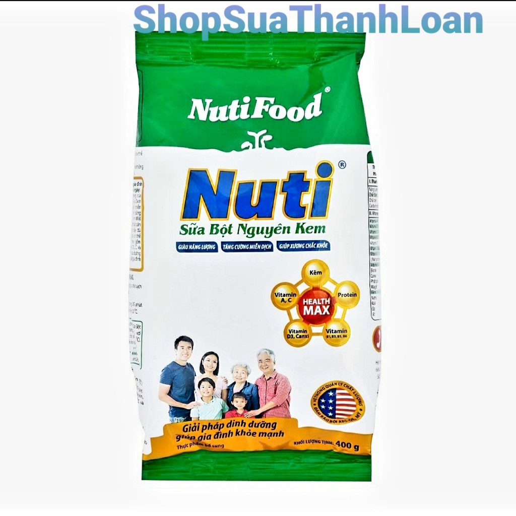 [HSD T1-2024] Sữa Bột Nguyên Kem Nutifood (túi 400g)