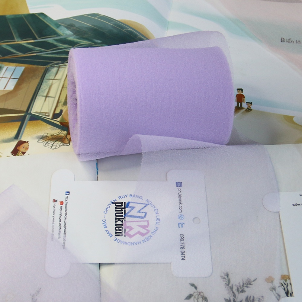 Ruy băng voan xốp kích thước bản to 10cm cuộn 5m