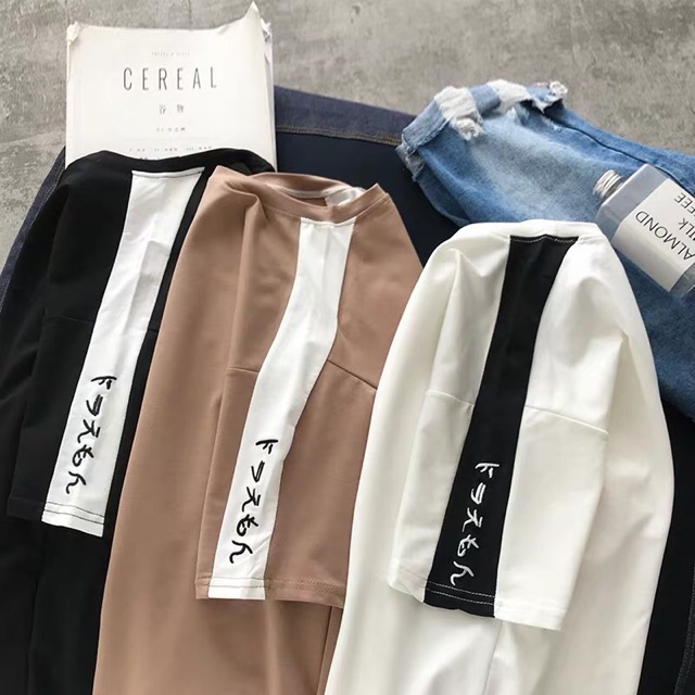 Áo thun tay lỡ unisex form rộng Thêu Chữ Nhật nam nữ phong cách ulzzang Wind | BigBuy360 - bigbuy360.vn