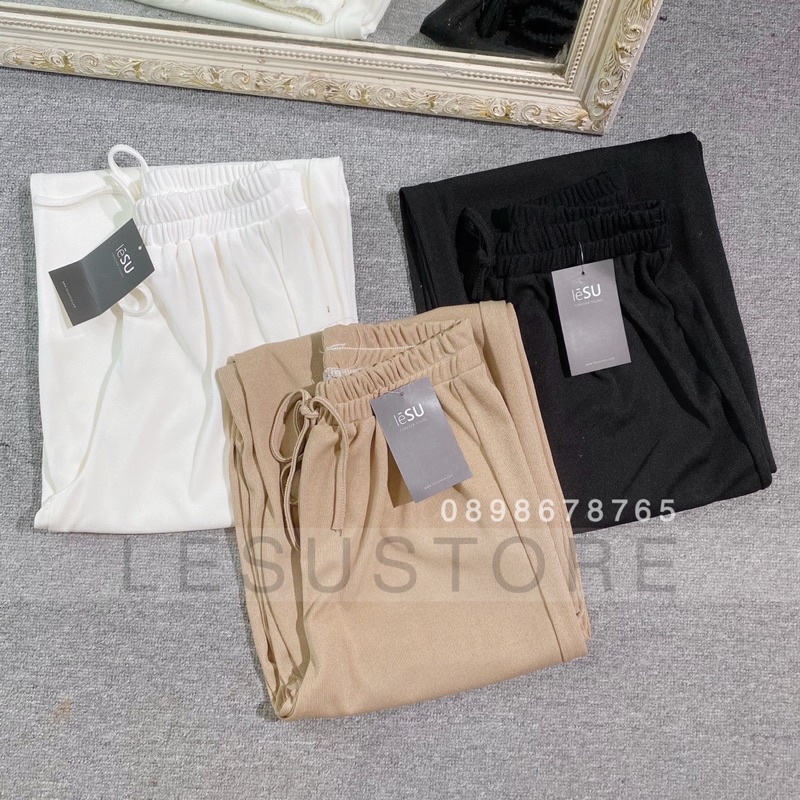 ẢNH TỰ CHỤP Quần culottes thun tăm lưng thun lai cắt dài 93cm