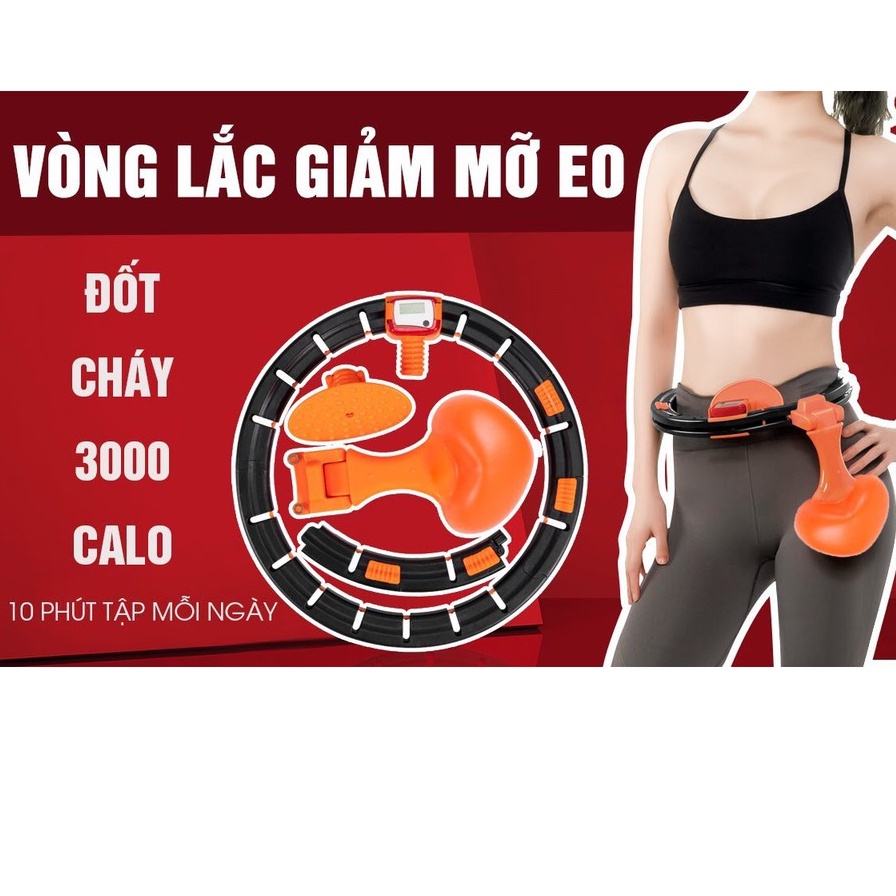 Vòng lắc eo giảm mỡ tự động nhập khẩu - Vòng lắc giảm mỡ HuLa Hoop chỉnh cân nặng vòng eo đồng hồ điện tử tự động đếm số
