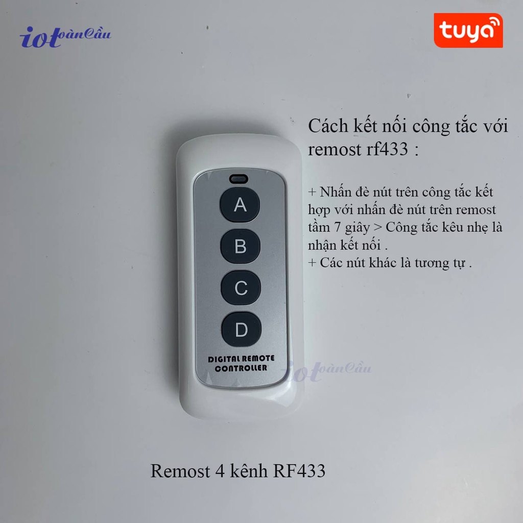 Công tắc cảm ứng thông minh Wifi Tuya cao cấp wifi rf433