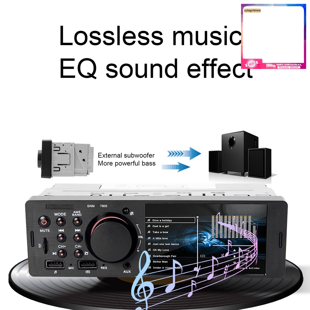 Máy nghe nhạc Mp5 7805 Fm Stereo màn hình 1 Din Hd 4.1 inch cho xe hơi