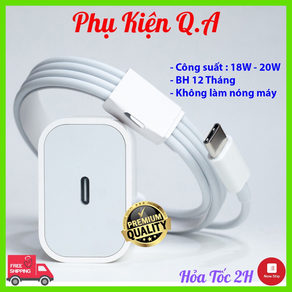 (PD 20W)(BH 12 tháng) Bộ Sạc Nhanh Iphone PD 20W USB-C To Lightning (Hỗ Trợ Công Suất Tối Đa IPhone 12)