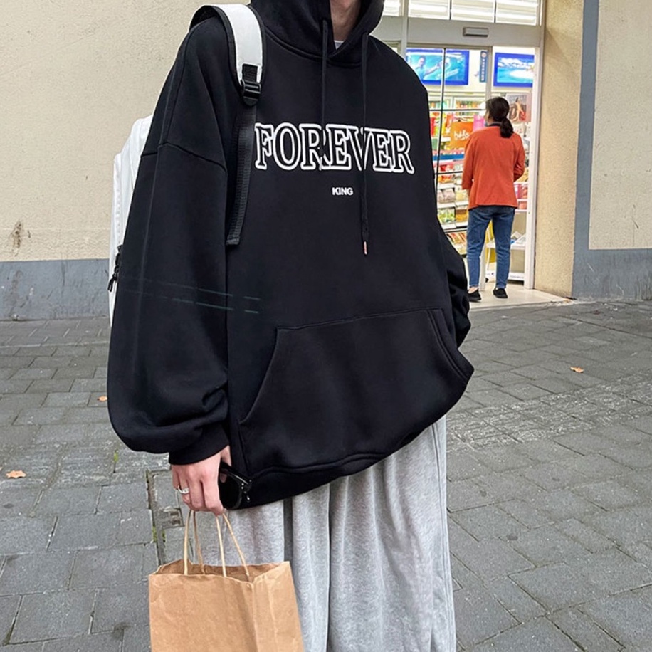 Áo Khoác Hoodie Nỉ Có Mũ Form Rộng FOREVER Nhiều Màu Unisex Nam Nữ Ulzzang HD07