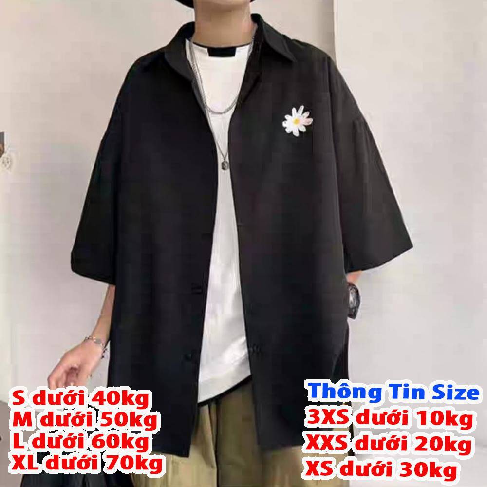 Áo khoác sơ mi nam nữ họa tiết bông cúc siêu dễ thương giá rẻ cực hot