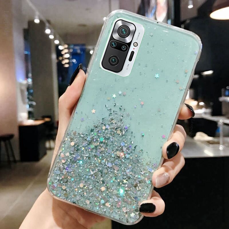 Ốp lưng mềm phối kim tuyến cho Xiaomi Mi Redmi Note 10 Poco F3 X3 Pro