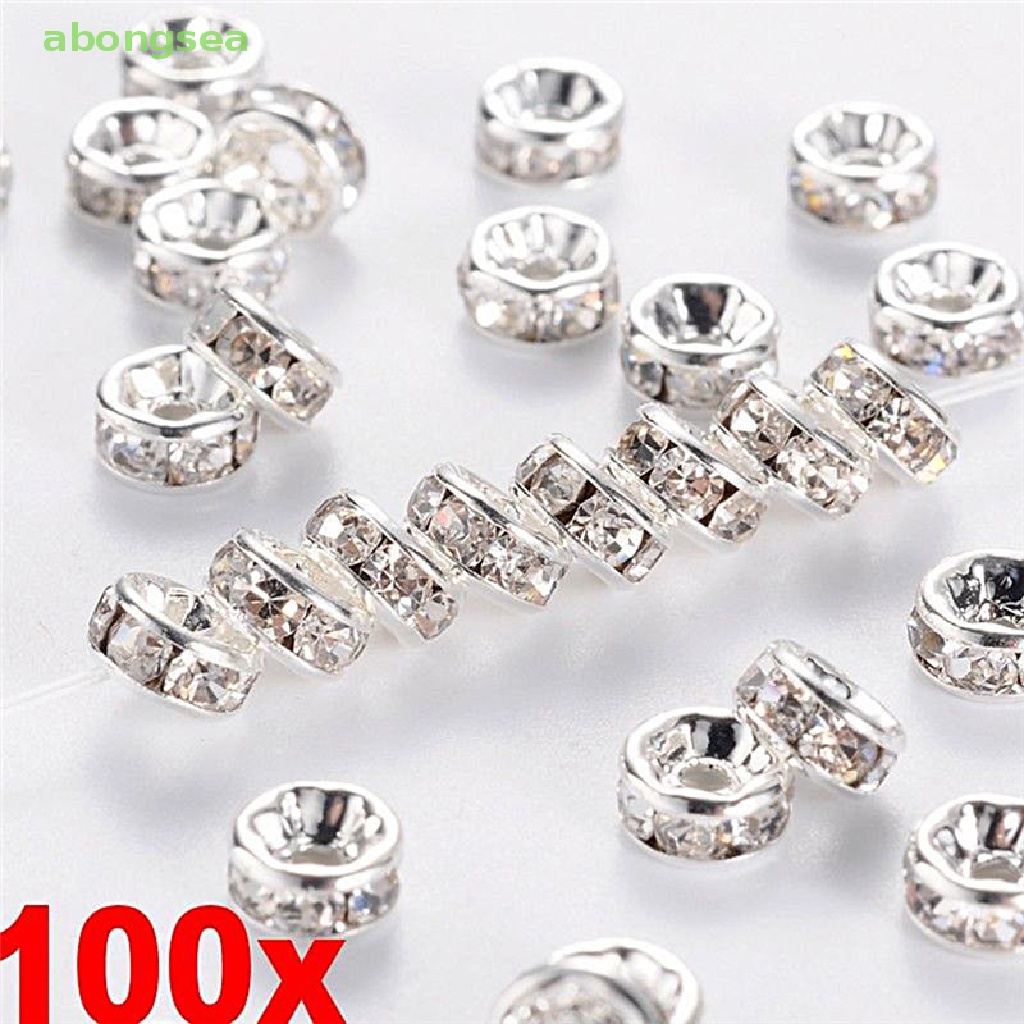 100 Hạt Xỏ Lỗ Xỏ Lỗ 6mm 8mm Màu Vàng / Bạc Dùng Làm Trang Sức DIY