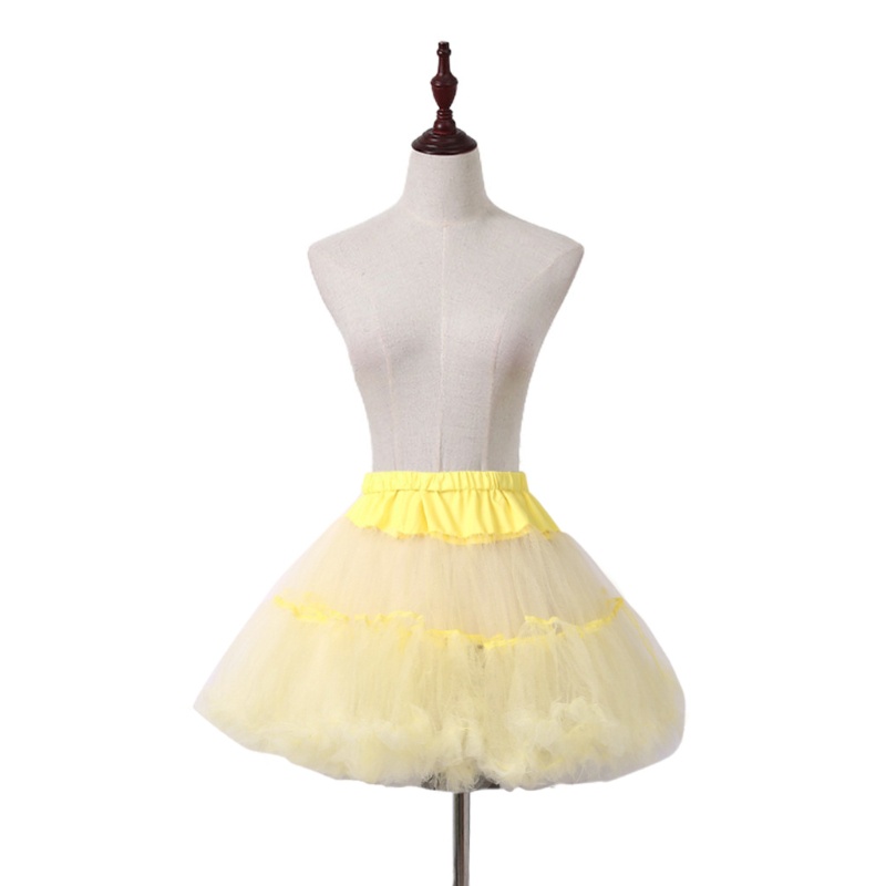 Chân Váy Xòe Tutu Vải Tuyn Lưng Thun Phối Bèo Phong Cách Lolita Cổ Điển Dành Cho Nữ